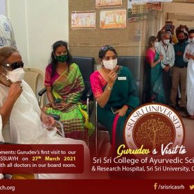 Our founder Poojya Gurudev Sri Sri Ravishankar Ji visited  @ssuayh  , Cuttack for the first time to meet the doctors and staff