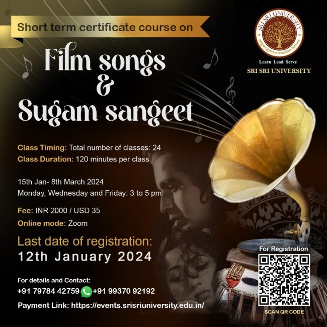 Certificate course on film songs and Sugam sangeet