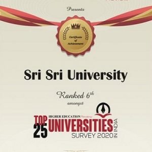 SSU ranks 6th amongst 'Top 25 Universities Survey 2020 in India' by the Higher Education Review