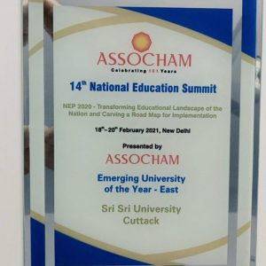 “Emerging University of the Year-East” at the 14th National Educational Summit 2021 by ASSOCHAM